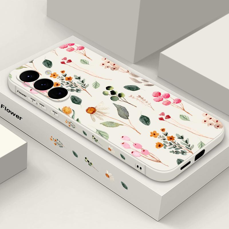 Handykette mit Blumenmuster für Samsung Galaxy S24 S23 S22 Ultra S21 FE A14 A34 A52 A54 A15 A25 A35 A55 5G A16 A56 S25 Plus Hülle For Samsung S23 gray