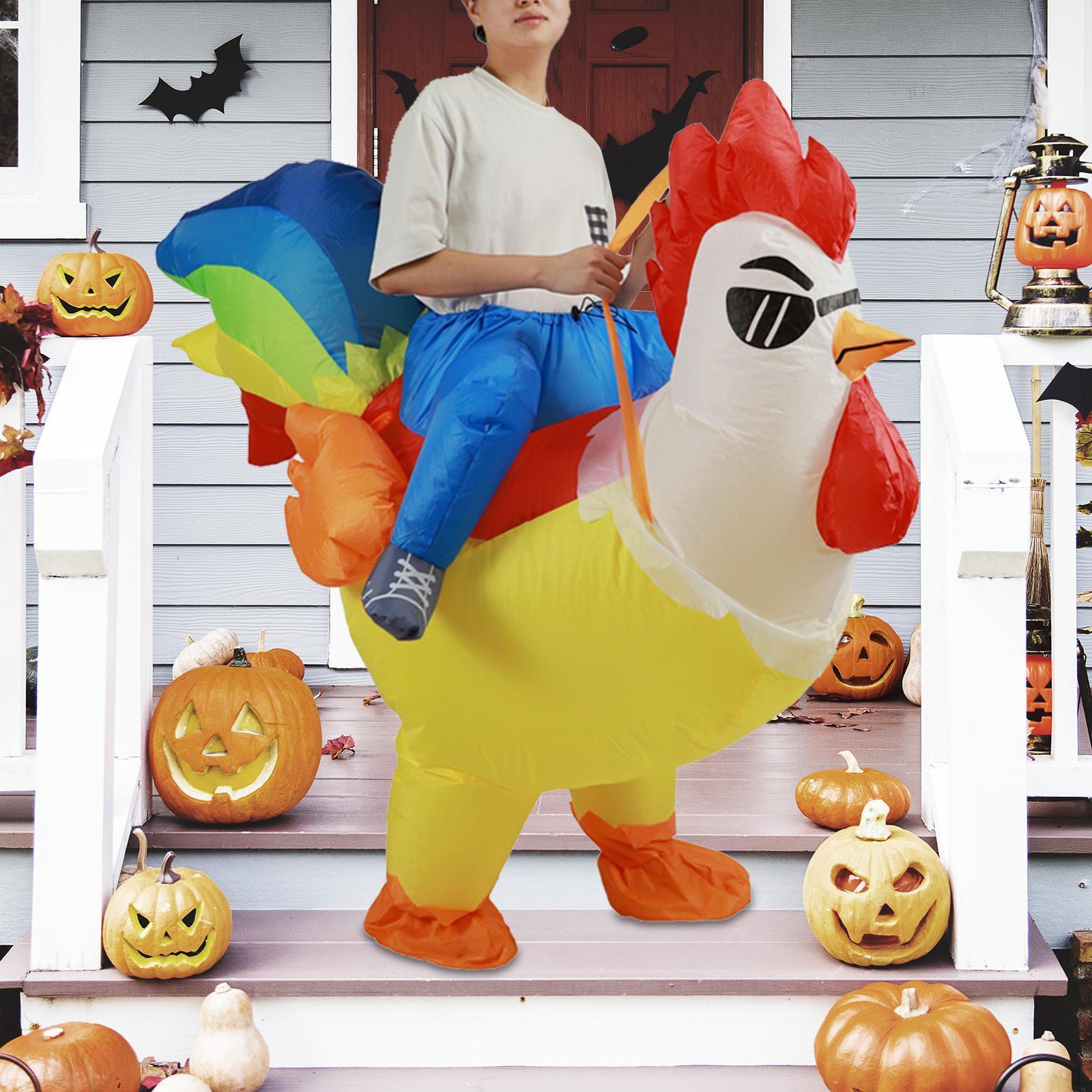 Aufblasbares Kostüm, lustige Kleidung, Aufsitz-Huhn für Karneval M