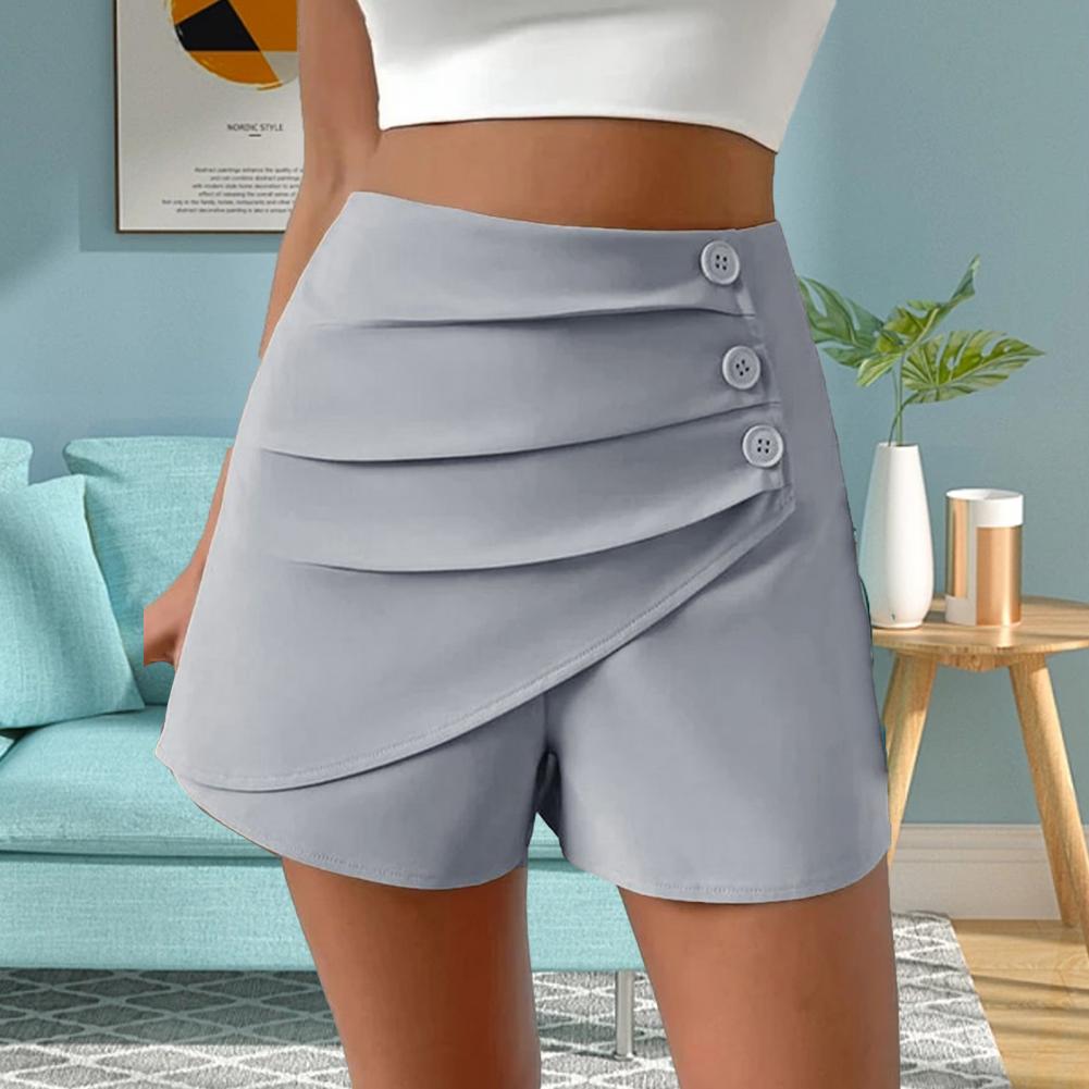 Damen Sommer Shorts Hohe Taille Lady Daily Shorts Asymmetrische Damen Sommer Shorts Slim Fit Über Knie Länge Damen Mini Shorts M hellgrau