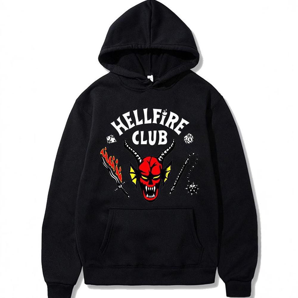 Neue Peripheriegeräte Stranger Things S4 Modische Lässige Vielseitige Hochwertige Weiche Bequeme Herren Damen Personalisierte Hoodies M schwarz