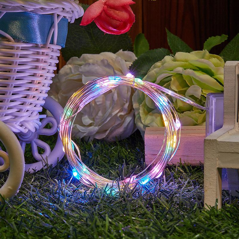 Batteriebetriebene Weihnachtshochzeits-Party-Dekoration, Girlande, Party-Dekoration für drinnen und draußen, Lichterkette mit Batteriefach, LED, 3 x AA 5M bunt