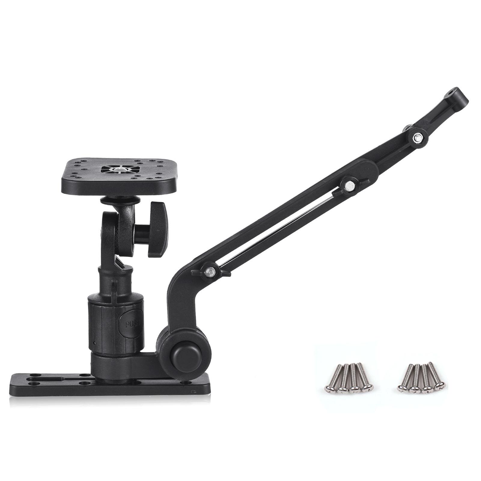 Kajak-Fischfinder-Montageplatte, Kajak-Boot-Geber-Montagearm, Fischfinder-Montagebasis-Adapter schwarz