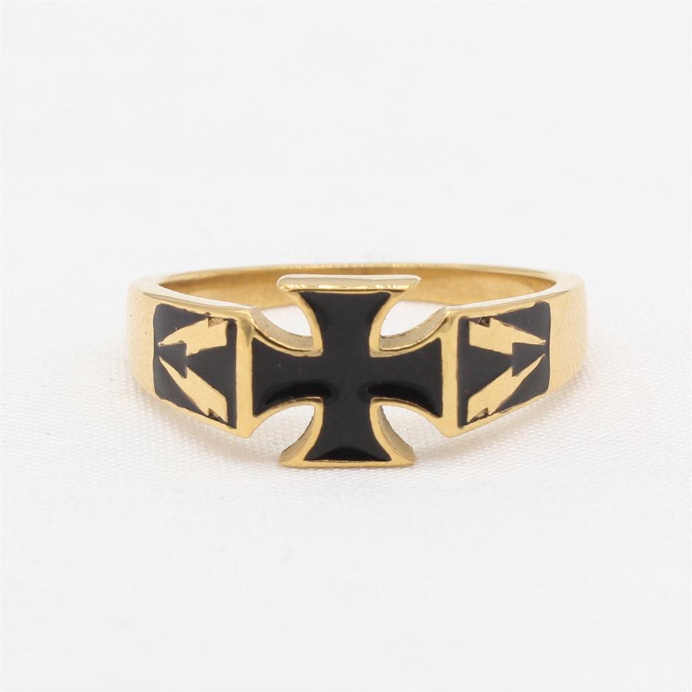 2026 Schmuck, Europäischer und Amerikanischer Personalisierter Retro Kreuz Herren Schmuck Ring No. 10