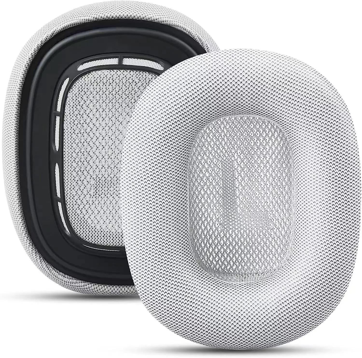 Ersatz-Ohrpolster aus Original-Mesh-Gewebe für AirPods Max-Headset. Magnetische Anziehungskraft-Ohrpolster. Kopfhörer-Ohrenschützer-Kissen silber