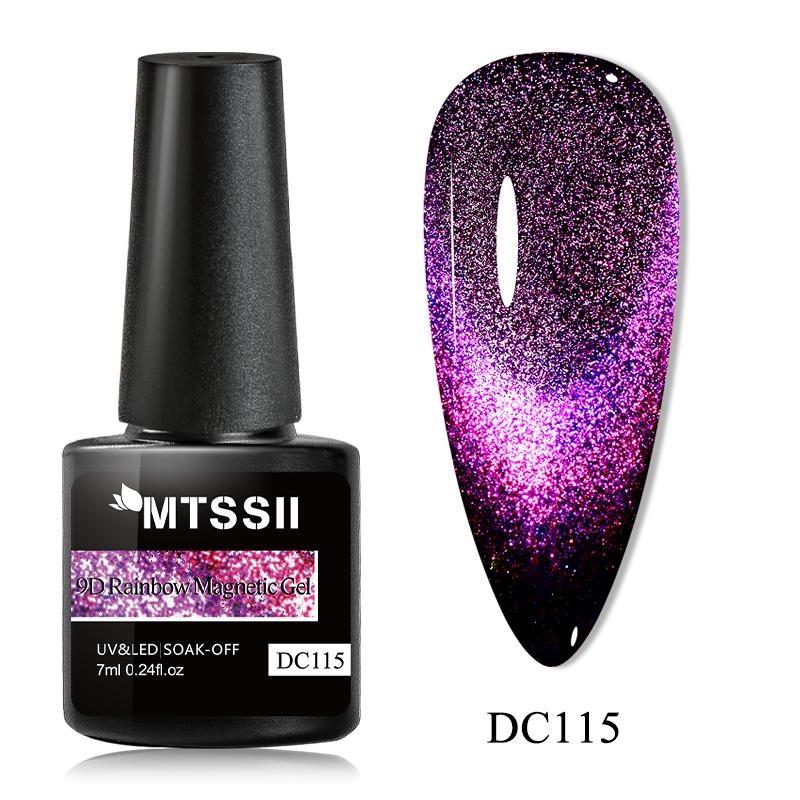 MTSSII 7 ml reflektierender magnetischer Gel-Nagellack, Laser-Silber-Rosa, magnetisches Gel, Soak-Off-UV-LED-Nagel-Maniküre-Lack, UV-Gel DC115