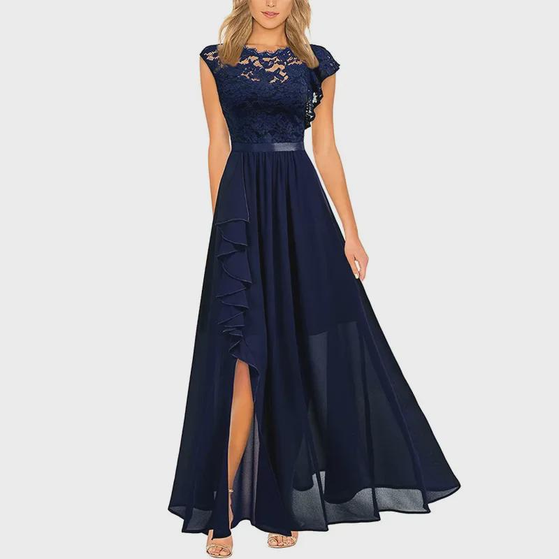 Europäisches und amerikanisches Abendkleid aus Spitze mit hoher Taille – heiß verkaufter langer Rock Large