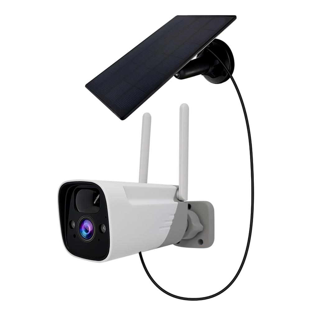 2MP WiFi Batterie Sicherheit Kamera Drahtlose 1080P Home Überwachung Kamera Outdoor Solar Kamera mit weiß