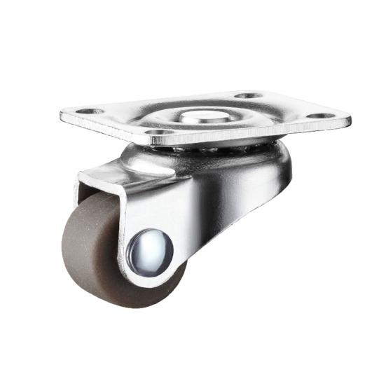 0,5 Zoll Möbelrollen, universelle kleine Schwenkplattenrollen für Karren, Möbel, Babybett, Küchenschrank, Tisch braun