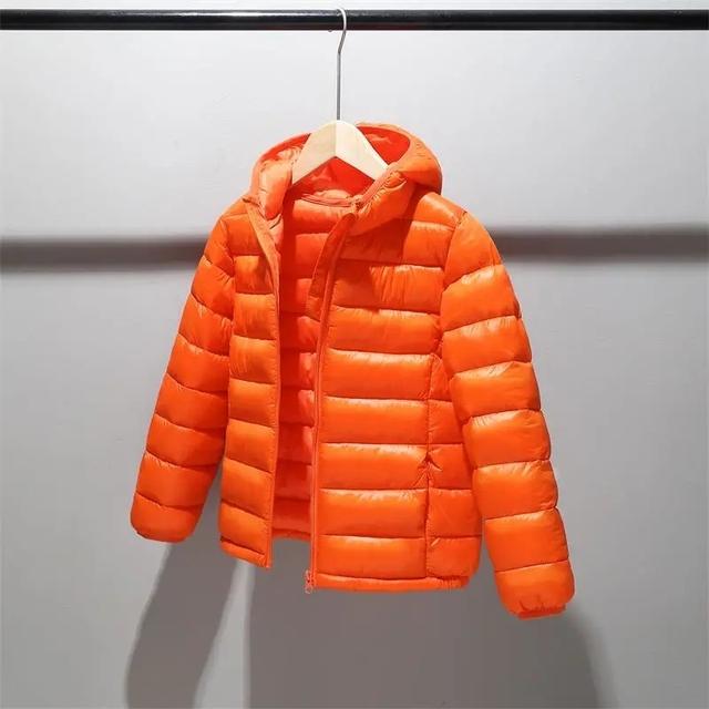 Kinder 2–12 Jahre alt, Daunen-Baumwolljacke, Kleidung für Jungen und Mädchen, mit Baumwolle gepolsterte Kleidung für Kinder, warme Daunenmäntel 2-3 orange
