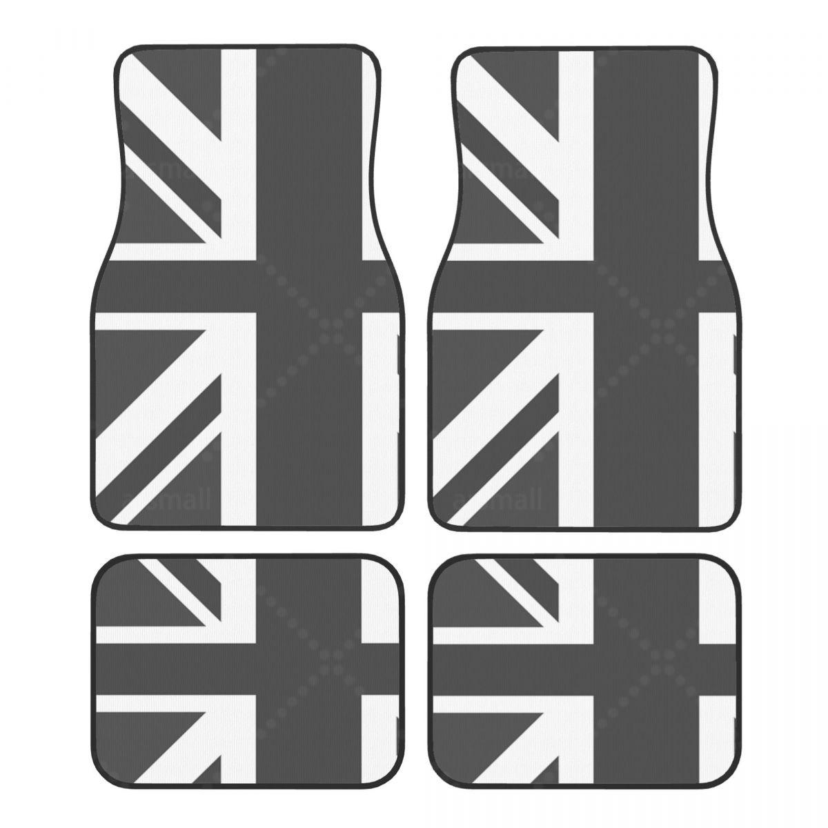 Maßgefertigte Auto-Fußmatten Set Vorne & Hinten Union Jack für Mini Cooper 2007-2023 R55 R56 R57 R60 R61 F54 F55 F56 F57 F60 Clu 4XL