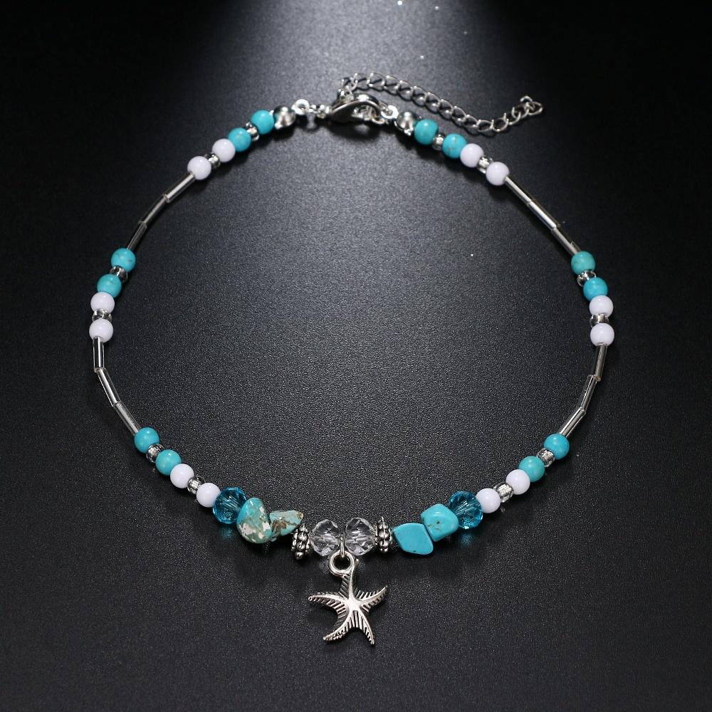Charm-Seestern-Anhänger, Knöchel-Armband, Perlen, Armbänder, Fußkettchen, Strand-Fußkette, Schmuck, Geschenke