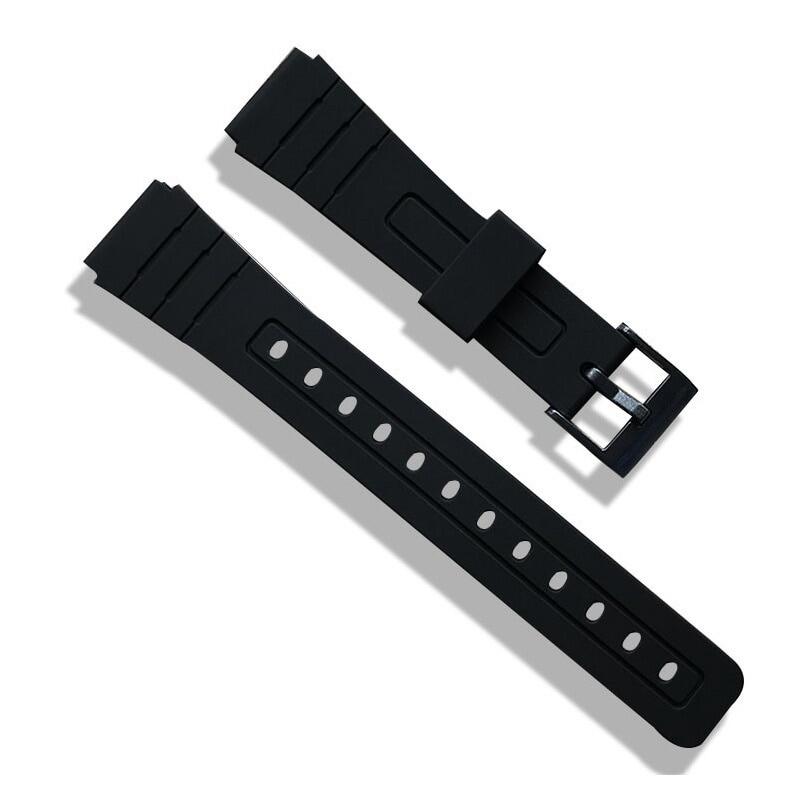 16mm 18mm 20mm Weiches Silikon-Armband für Casio-Armbanduhren ersetzen schwarzes Armband für Herren-Armband-Gürtelband, langlebiges Armband 20mm