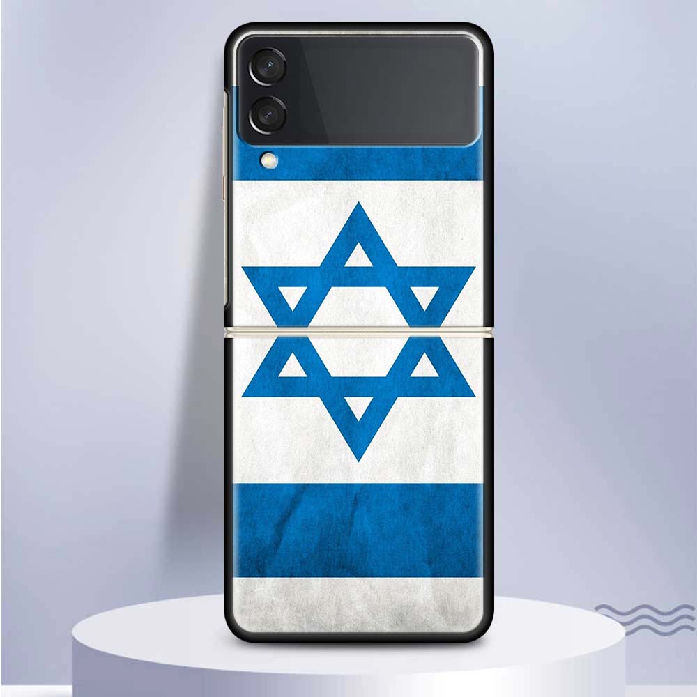 Nationale Flagge RU FR UK Harte PC Klare Handyhülle Cover für Samsung Galaxy Z Flip 7 6 5 4 3 5G Flip3 Flip4 Flip5 ZFlip6 ZFlip7 Bla Samsung Z Flip 6 blue
