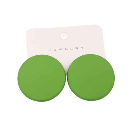 1 paar Ohrstecker Candy Farbe geometrische Spray Farbe Piercing einfache Frauen Mädchen groß hellgrüne