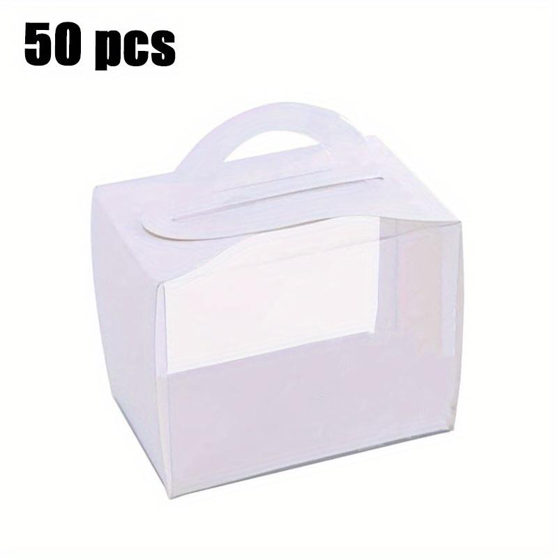 1 Set/50 Stück einzelne Cupcake-Boxen, Einweg-Cupcake-Ausstellungsboxen – Schaufenster-Ausstellung, einzelne Cupcake-Boxen aus transparentem Kunststoff Pack of 50