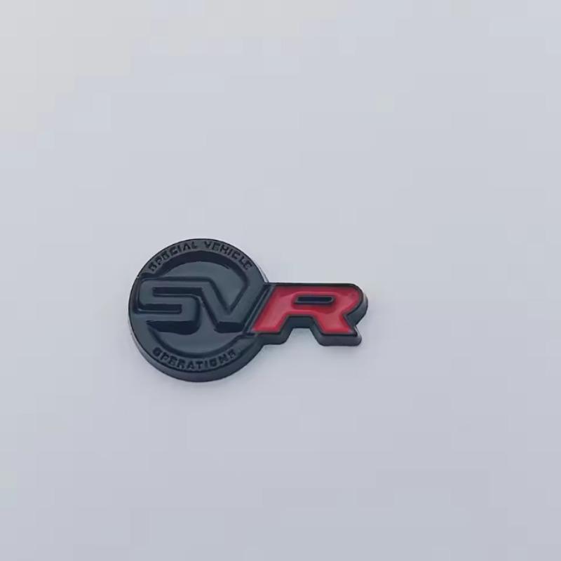 1 Stück 3D SVR-Logo Auto-Lenkrad-Emblem-Aufkleber Getriebesteuerung Emblem-Abzeichen für R-ange R-over Discovery 2 Sport Evoque L405 Defender LR3 Black&Red