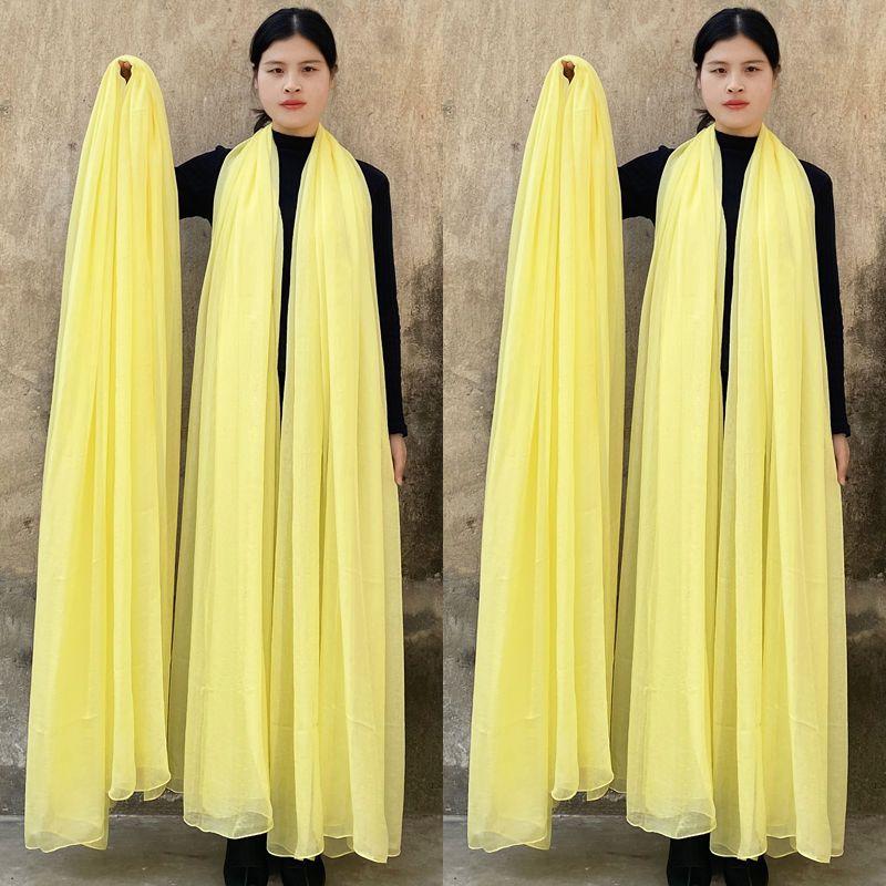 Extra großer Schal, einfarbiger Schal, Damenmode-Schal, Chiffon-Tanzschal, Sonnenschutz, Strandtuch, max. Größe ist 3*1,5m (±5-10cm Fehler) L: 3M * W: 1.5M helle gelbe