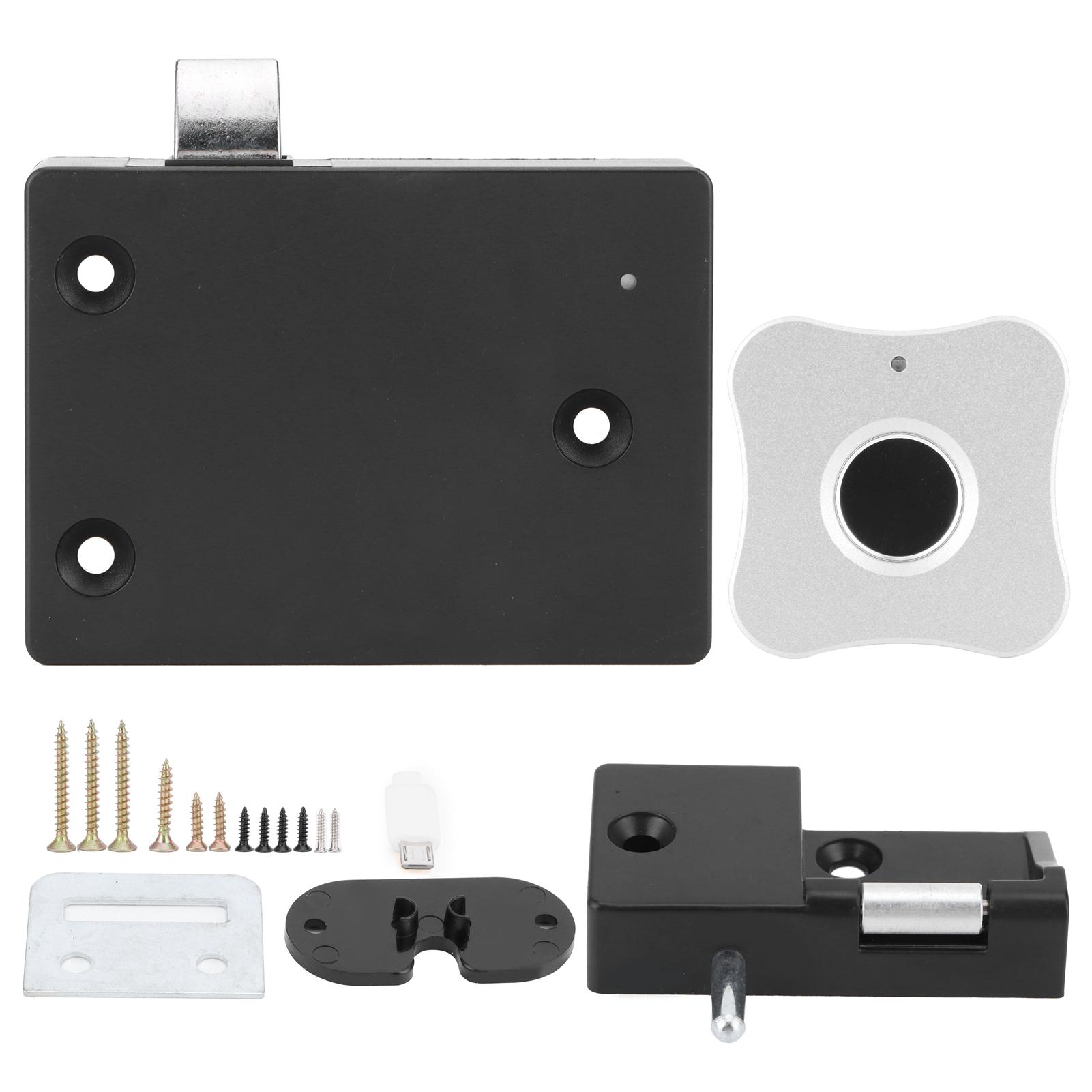 Home Smart Fingerabdruckschloss Aluminiumlegierung Schrank Elektrisches Kleinschloss für Schrank Schublade Quadratisch