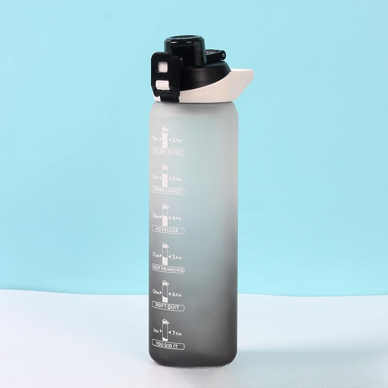 Große Kapazität Outdoor Frosted Kunststoff Tasse Gradient Sport Tragbarer Wasserkocher Schillernden Raum Direkt Trinken Tasse 1000ml