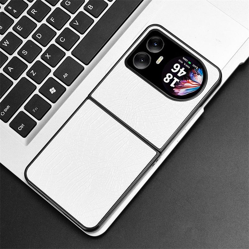 Für Blackview Hero 10 Hülle Krokodilmuster Echtes Leder Handyhülle Für Blackview Hero 10 Harte PC+PU Handyhülle For Hero 10 weiß