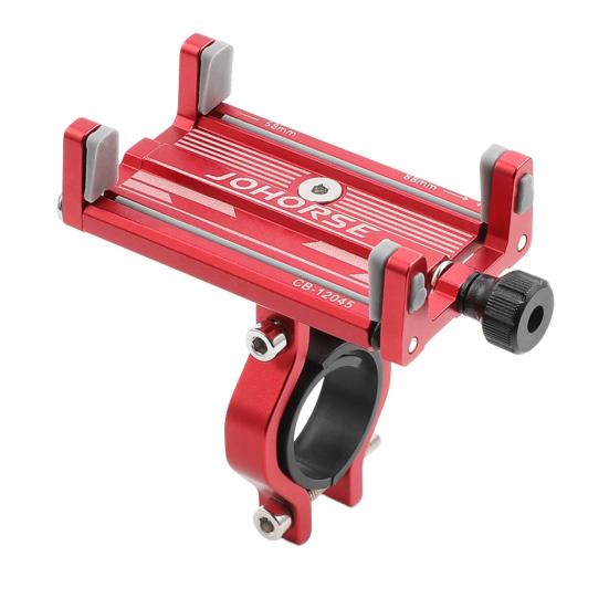 Fahrrad-Handyhalterung aus Aluminiumlegierung, spiralförmig, teleskopisch, Fahrrad-Handyhalterung, vier Krallen, Schloss, Fahrrad-Handy-Halterung für 58–88 mm große Telefone A rot