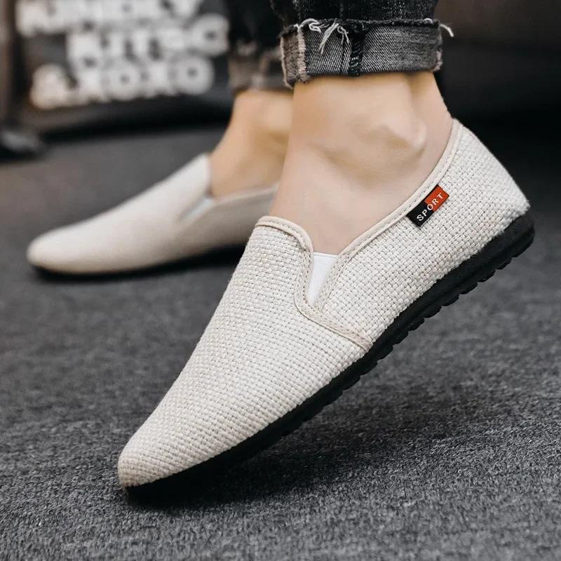 Herren Slipper Schuhe Mode Herren Atmungsaktive Freizeitschuhe Klassische Leinen Slipper Sneakers Herren Sommer Günstige Fahrschuhe für Herren 44 khaki