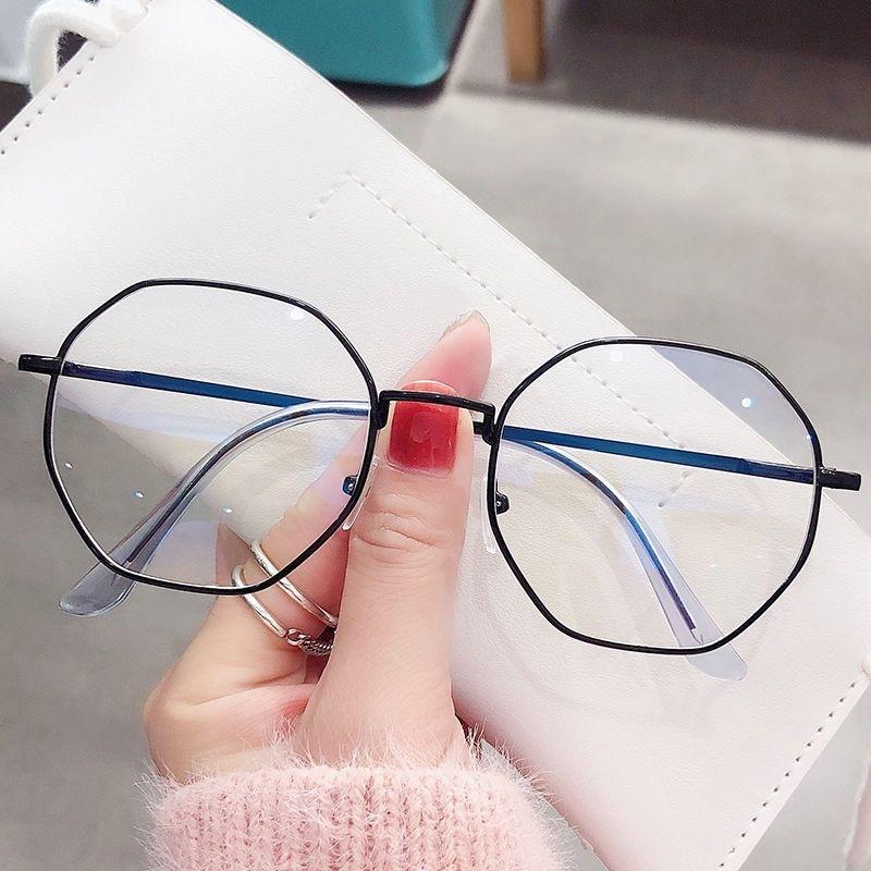 Achteckige Metallrahmen Damen Brille Weibliche Computer Lesebrille Brillen Fotografie Zubehör schwarz