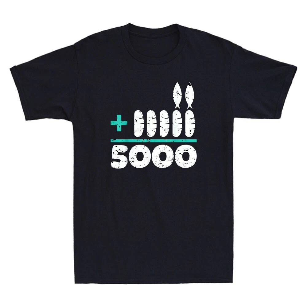 Jesus 2 Fische 5 Brote 5000 Auserwählte Gegen den Strom Lustiges Meme Herren T-Shirt M gray