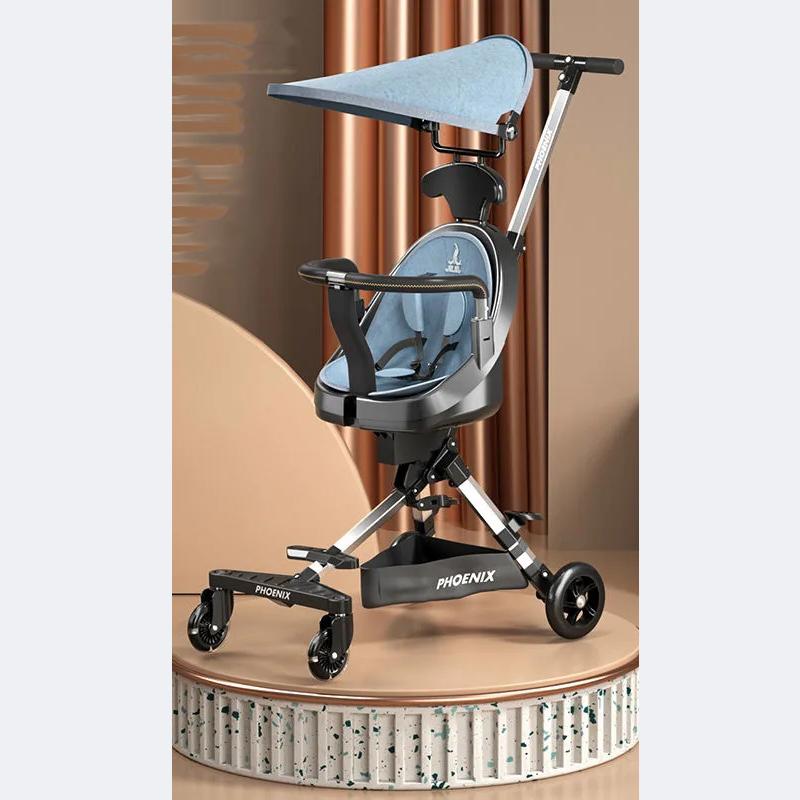 Baby Kinderwagen Kinder Reise Werkzeuge faltbare leichte Kinderwagen Kinder Dreirad Mutter Reise wesentliche Werkzeuge 55.5*36*47.5cm blau