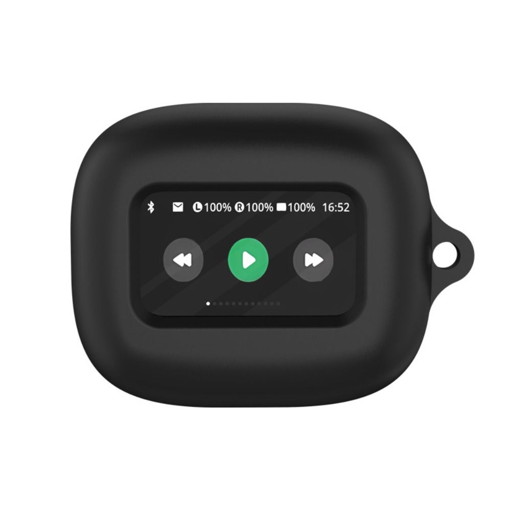 Silikon-Schutzhülle für JBL LIVE BEAM 3-Kopfhörer, Bluetooth-Kopfhörer, Schutzhülle, bunt, waschbar, Ladebox-Hülle mit Haken schwarz