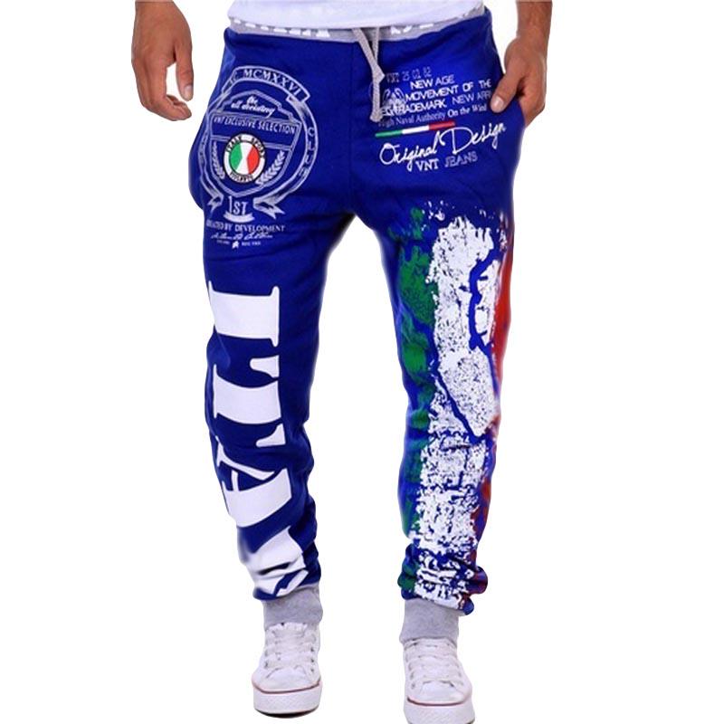 Herrenmode bedruckte Jogginghose, lässige Outdoor-Jogginghose, Jogger XL blau