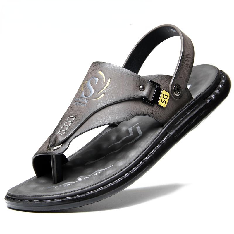 Mode Strandurlaub Herren Sandalen Sommer Dämpfung Sandalen Männlich Lässig Sport Sandalen 2025 Outdoor Retro Bequem Leichte Sandalen Herren 38 graue
