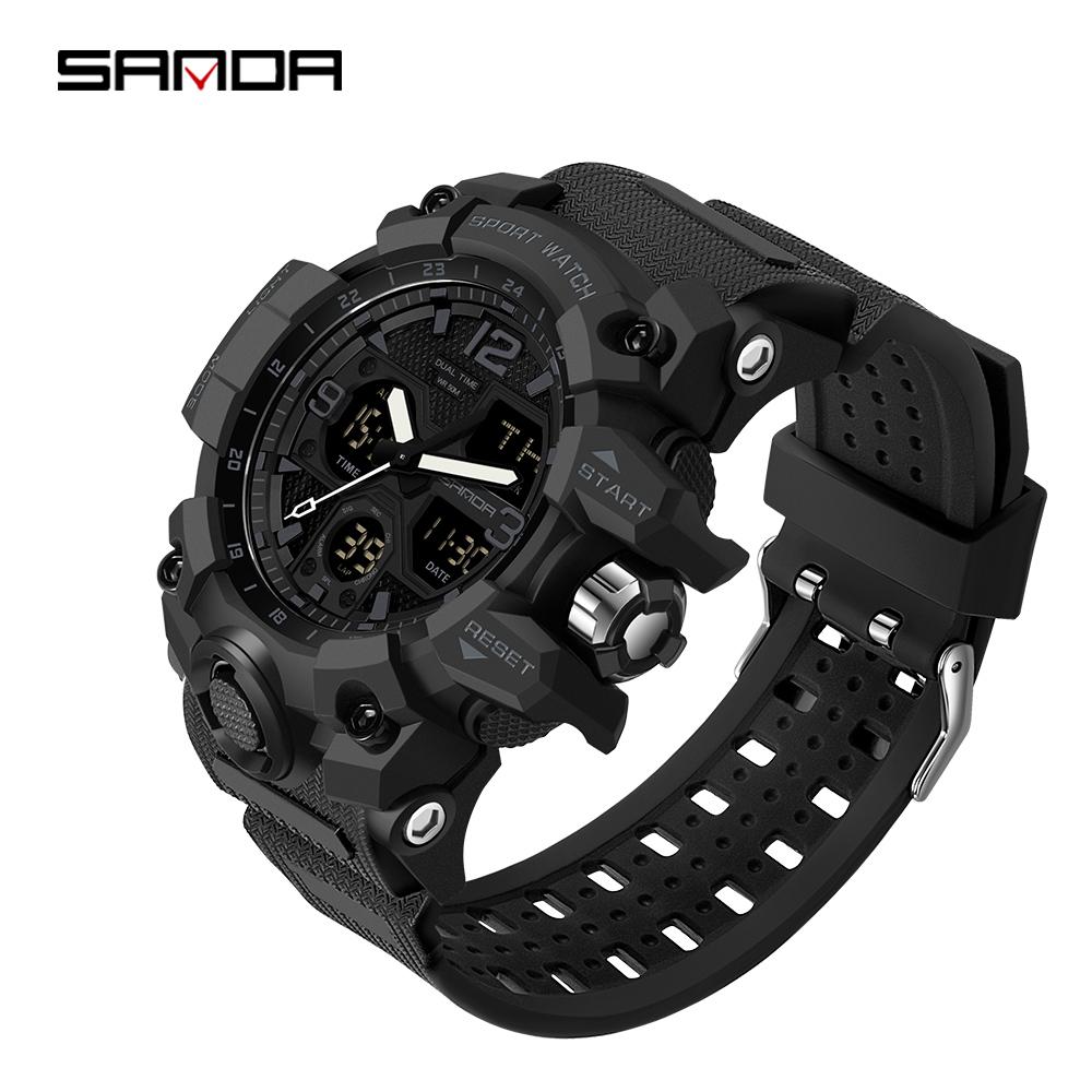 Neue SANDA Mode Trend Outdoor Sport Stoßfest Uhr männer Multi-funktion Wasserdicht Leuchtende Elektronische Uhr herren Uhr