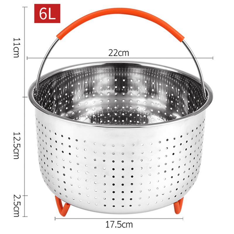 Edelstahl-Dampfkorb, Instant-Topf-Zubehör für 3/6/8 Qt Instant-Topf 15*17.5cm