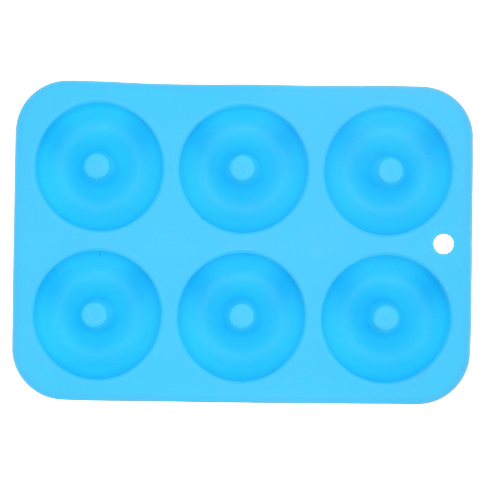 6?Gitter Donut Form Pfanne Silikon Rund Schokoladenkuchen Brotform Tablett Backzubehör Blau blau