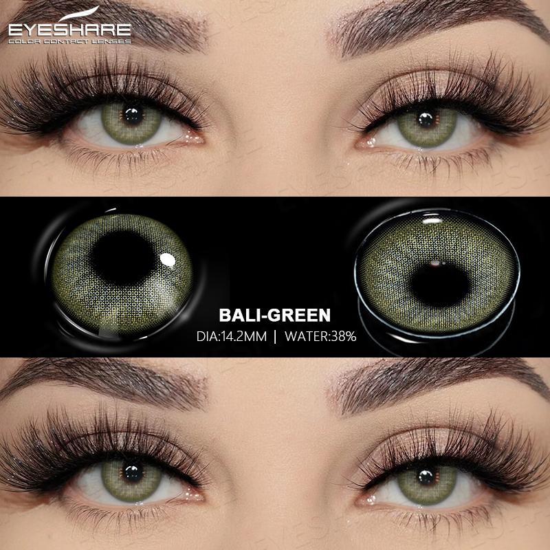 EYESHARE Neue farbige Kontaktlinsen, natürliche Schönheitslinsen nach dem täglichen Make-up, blaue Linsen, braune Kontaktlinsen, grüne Schönheitslinsen, 1 Paar