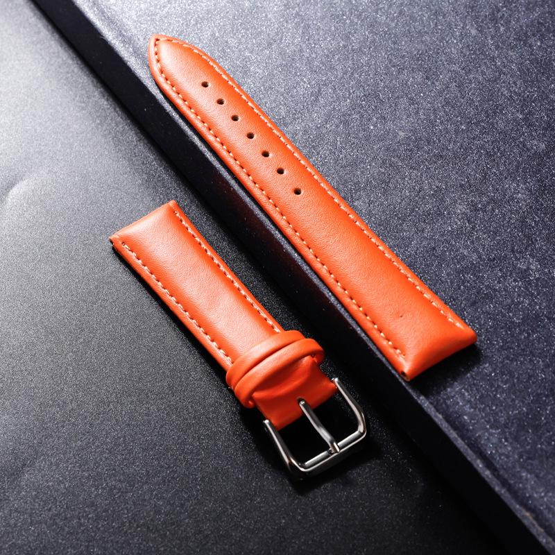 12mm 14mm 16mm 18mm 20mm 22mm Echtes Leder Armband Armband Uhr Band Uhr Zubehör Frauen männer Gürtel Band 14mm orange