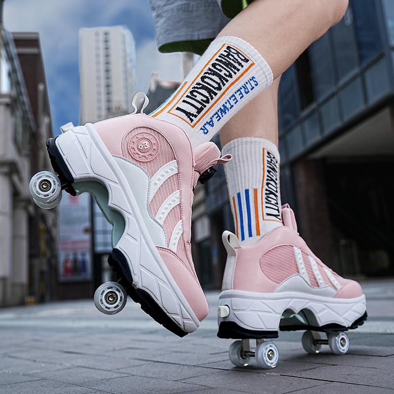 Rollschuhe mit Rädern für Studenten und Kinder, Jungen und Mädchen, abnehmbare Sneaker 39