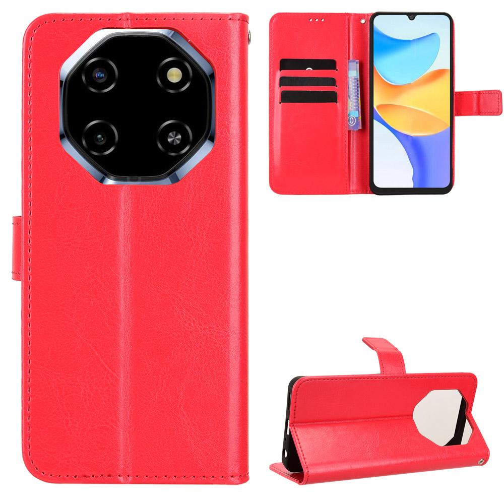 Flip Cover für Blackview Shark 6 / Oscal Tiger 8 PU-Leder Ganzkörperschutz [RFID-Blockierung] Handyhüllen rot