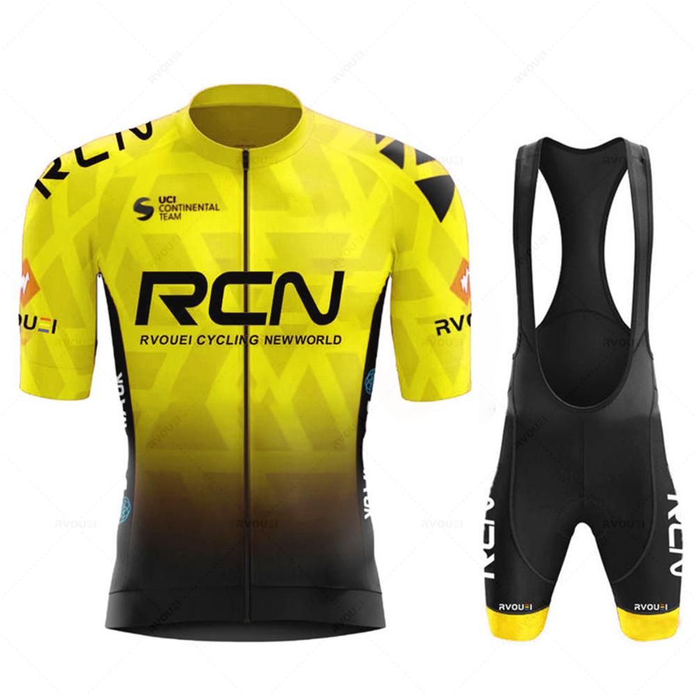 RCN Mann Radtrikot Set 2026 Sommer Neue Radbekleidung MTB Uniform Radhose mit Trägern Fahrradbekleidung Maillot Ciclismo Hombre M