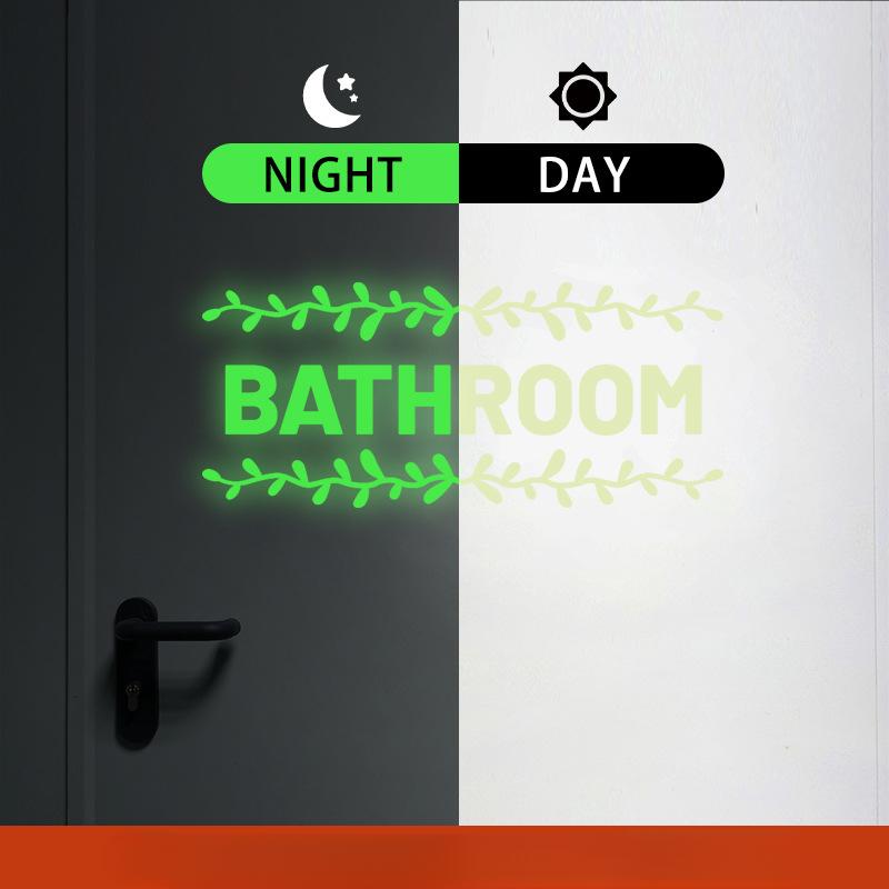Leuchtende Toilette Wandaufkleber Badezimmer Glow In The Dark Tür Tapete Dekor Toilette Indoor Vinyl Aufkleber Home Zimmer Dekoration 15x30cm