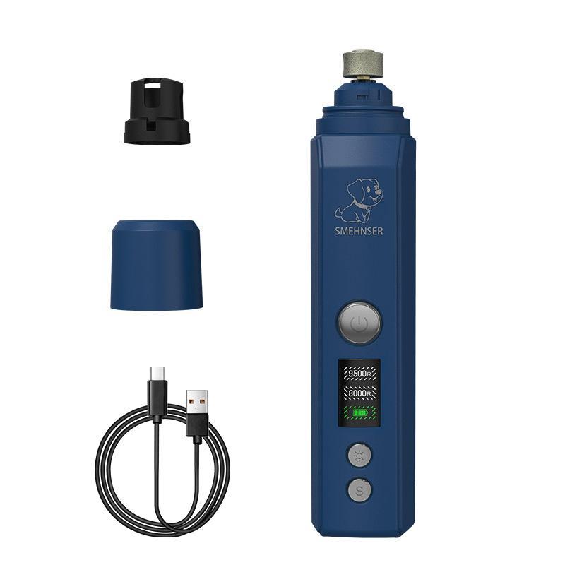 Elektrischer Nagelschleifer für Hunde mit LED-Licht, Nagelknipser für Hunde und Katzen, für kleine und große Hunde, Nagelknipser für Haustierpfoten, Nagelpflegewerkzeuge für Haustiere blau