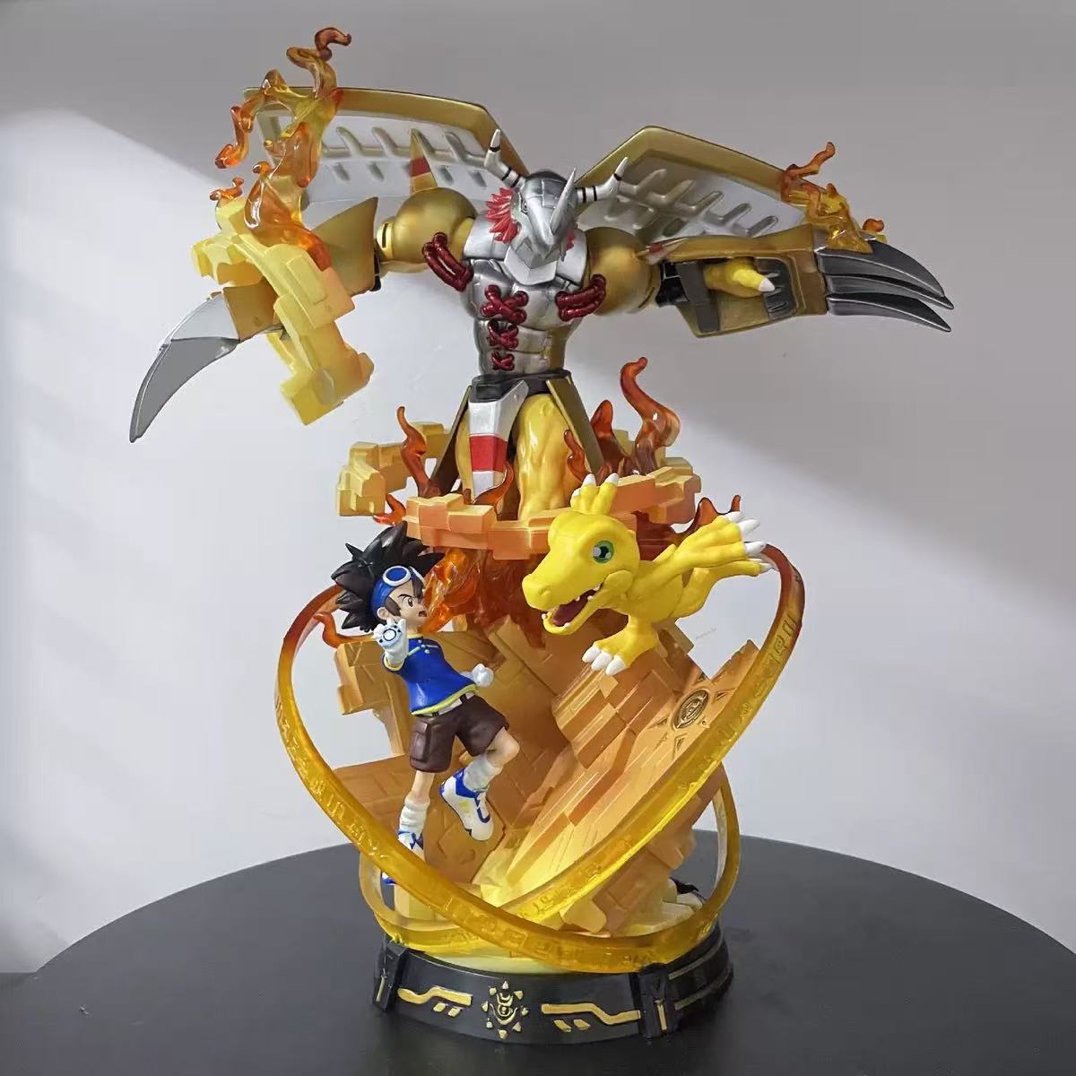 30cm Digimon Adventure Figuren Taichi Agumon War Greymon Anime Figuren PVC Statue Sammelfigur Schreibtischverzierung Spielzeug Geschenk