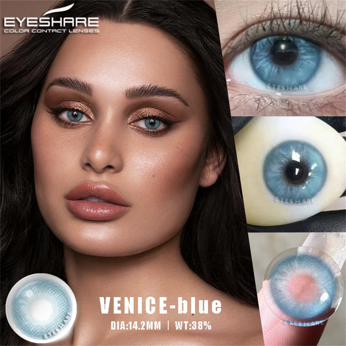 EYESHARE 1 Paar farbige Kontaktlinsen für Augenmode Graue Augenlinsen Blaue Kontaktlinsen Braune Augen Kontaktlinsen Buntes Make-up Grüne Kontaktlinsen