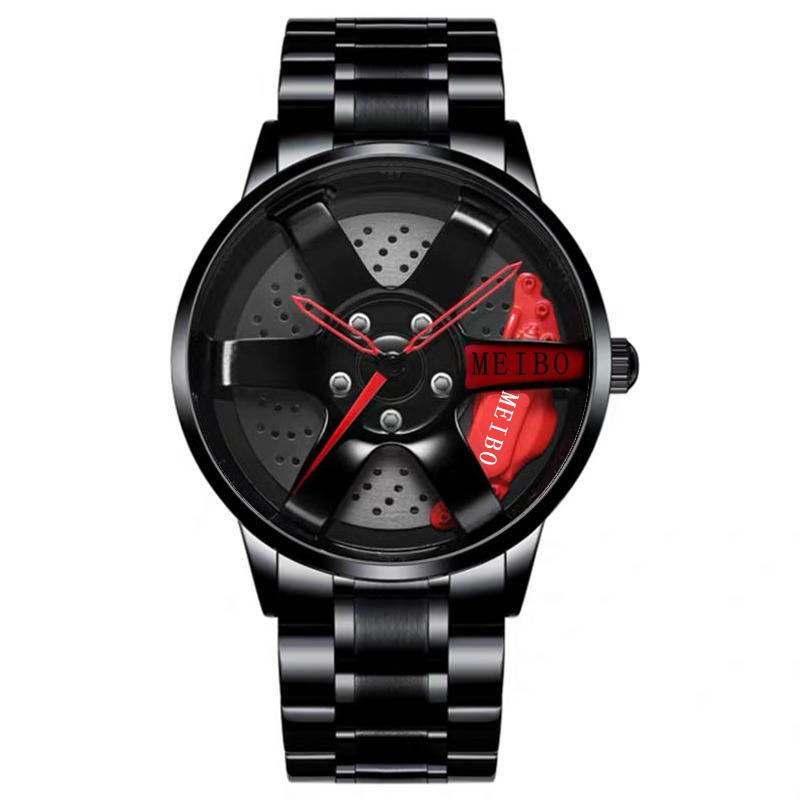 Mode Herren Uhren Luxus Quarz Armbanduhren für Männer Edelstahl Uhr Casual Business Männliche Uhr schwarz/rot