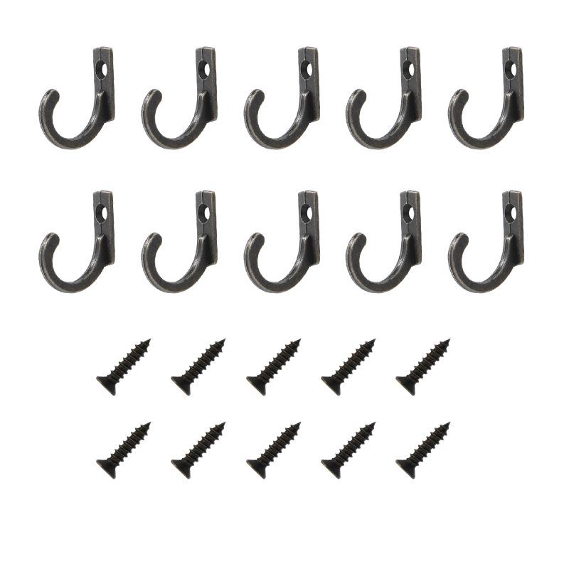 10 Stück Einzelhaken, Mini-Größe, Wandmontage, Retro-Kleiderbügel für Mäntel, Hüte, Handtücher, Schlüssel bronze