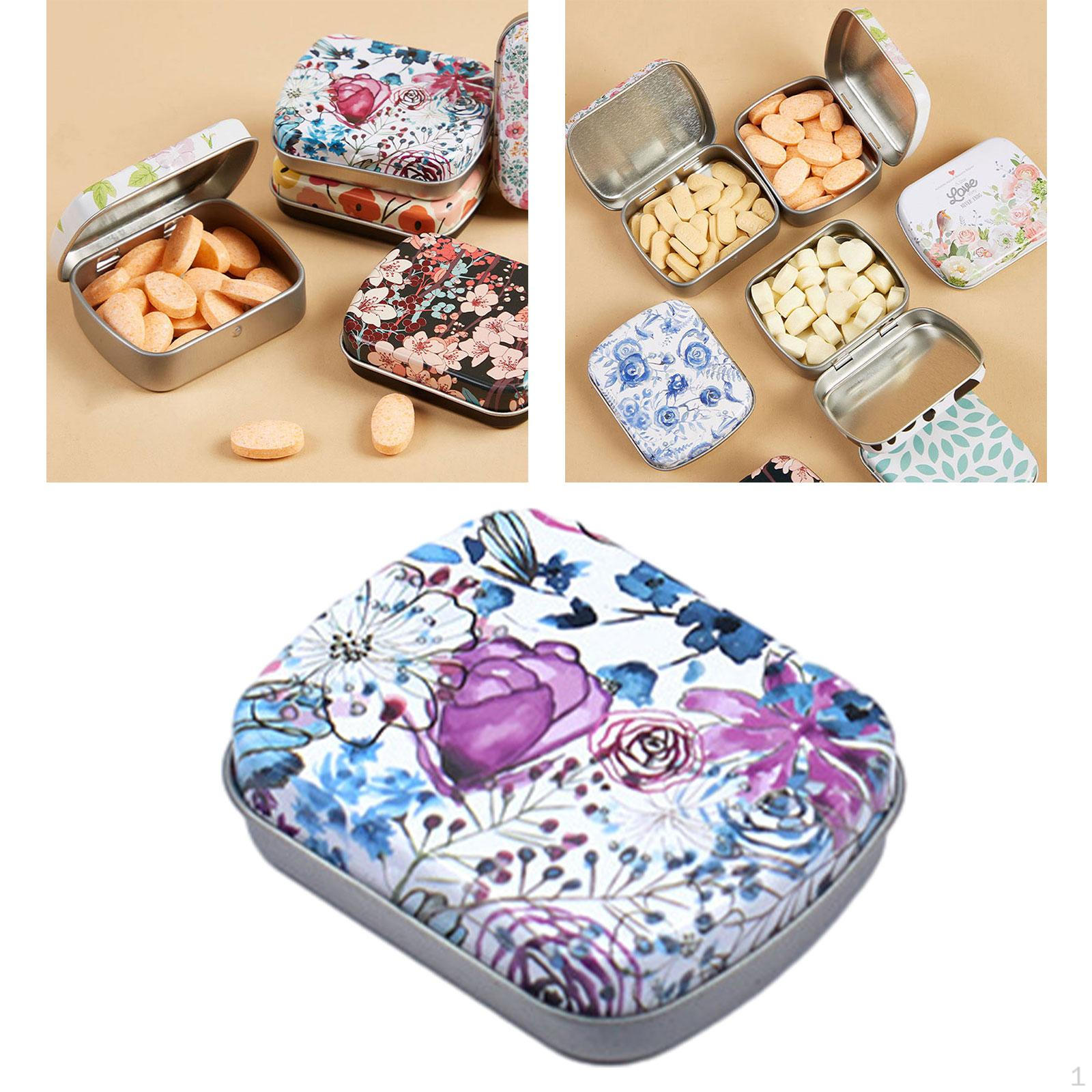 Kleiner Blechdosenbehälter mit Deckel, Kerze, Süßigkeiten, Metall, aufklappbar, Mini für Violet Color Rose