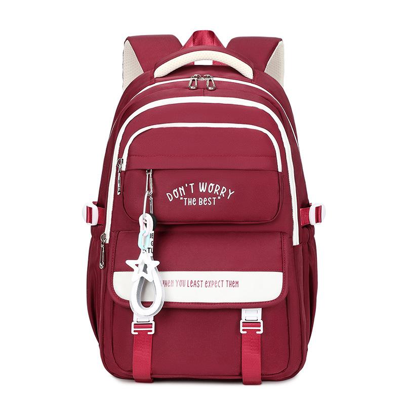 Mode Mädchen Schulrucksack Schultaschen Teenager Laptop Rucksack Lässiger Reiserucksack Büchertasche Kinder Schultasche Wasserdicht rot