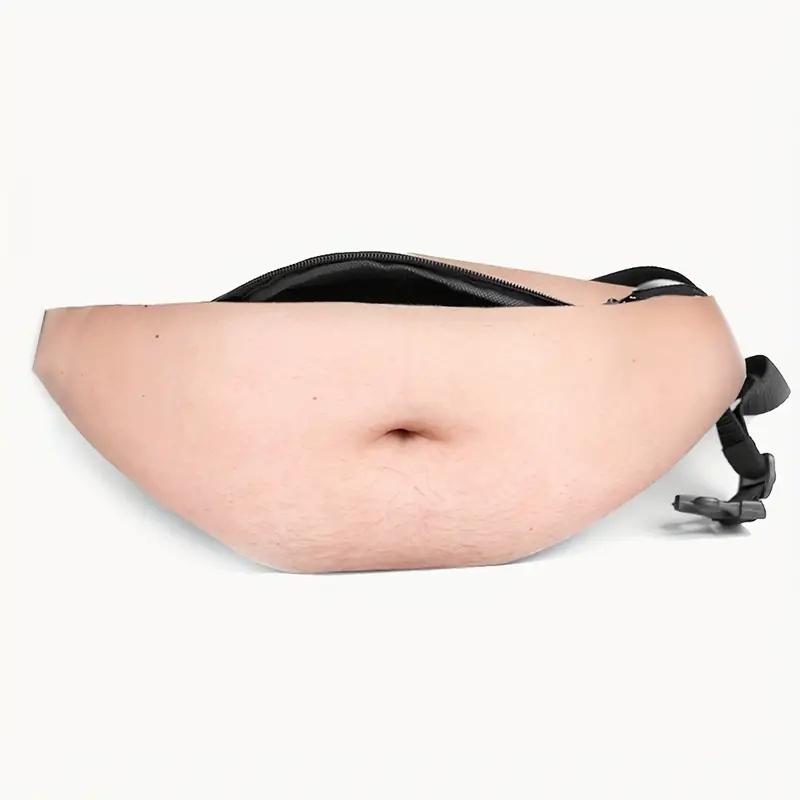 Yogodlns 1 Stück Papa-Tasche, gefälschter Bierbauch, Hüfttasche, Unisex, Gürteltasche, weißer Elefant, Geschenke, lustige Gag-Geschenke, Weihnachts- und Urlaubsgeschenk B weiß