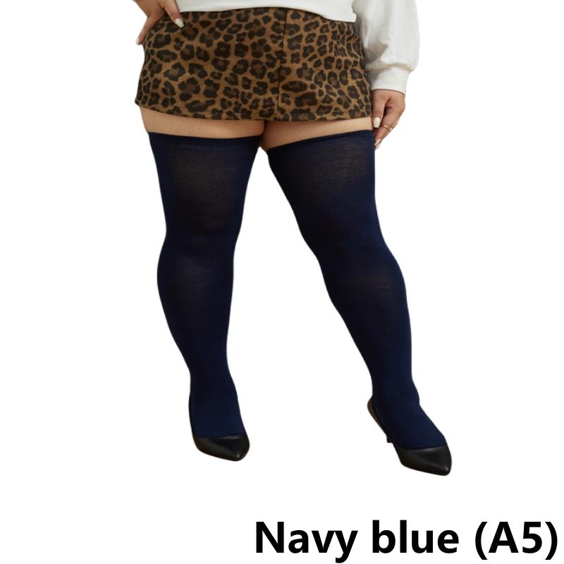 Elastische Overknee-Socken in Übergröße, übergroße, oberschenkelhohe Socken, lange Socken, XXXL, Damensocken, Beinwärmer Navy blue (A5)